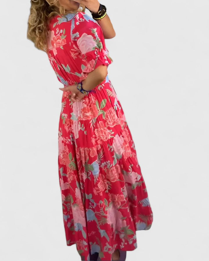 Maeve | Elegant Floral V-neck Dress