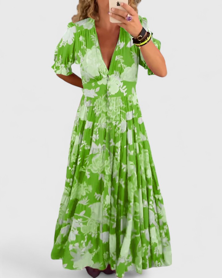 Maeve | Elegant Floral V-neck Dress