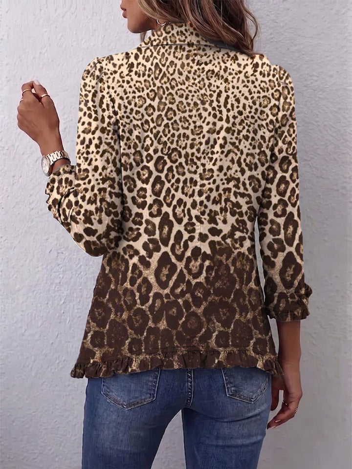 Ombeline | Multicoloured Leopard Print Frill Jacket